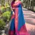 Blue Soft Silk Contrast Gold Zari Woven Saree