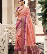 Indian Women Wedding were Traditional Silk Zari Saree With Blouse