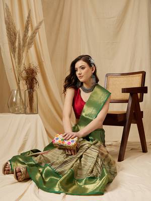 Silk Land Multicolor Digital Print Tusser Soft Silk Blend Saree With Unstitched Blouse Piece 1