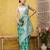 Silk Land Teal Woven Design Cotton Saree With Unstitched Blouse Piece