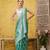 Silk Land Teal Woven Design Cotton Saree With Unstitched Blouse Piece