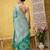 Silk Land Teal Woven Design Cotton Saree With Unstitched Blouse Piece