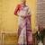 Silk Land Lavender Digital Print Muga Silk Blend Saree With Unstitched Blouse Piece