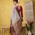 Silk Land Lavender Digital Print Muga Silk Blend Saree With Unstitched Blouse Piece