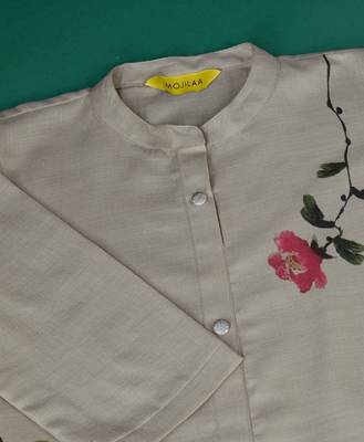  grey linen floral print causal co-ord set 5