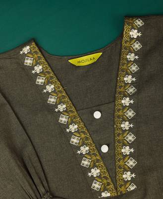  olive green linen blend floral embroidered causal co-ord set 5