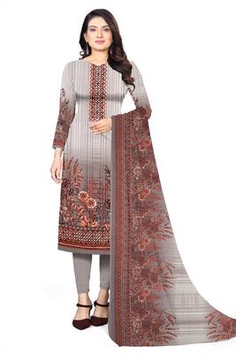 Unstitched crepe salwar suit material printed 1