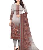 Unstitched crepe salwar suit material printed