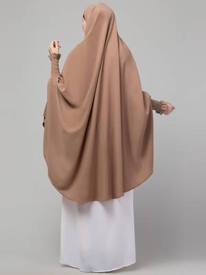 janab e aala embroidered jilbab khimar – beige 2