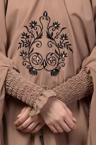 janab e aala embroidered jilbab khimar – beige