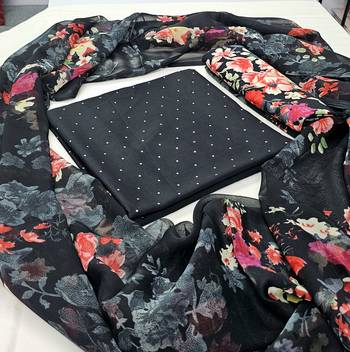 Unstitched crepe salwar suit material printed 1