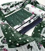 Unstitched crepe salwar suit material printed