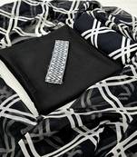 Unstitched crepe salwar suit material printed