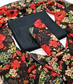 Unstitched crepe salwar suit material printed