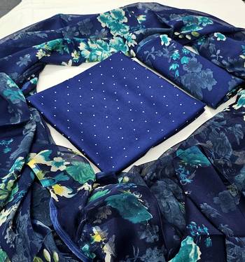 Unstitched crepe salwar suit material printed 1