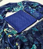 Unstitched crepe salwar suit material printed