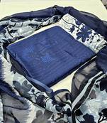 Unstitched crepe salwar suit material printed