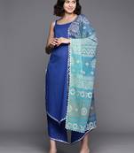 Ahalyaa regular pure cotton kurta with palazzos & dupatta