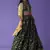  green sequins georgette lehenga set choli with dupatta with dupatta