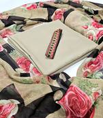 Unstitched crepe salwar suit material printed