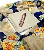 Unstitched crepe salwar suit material printed