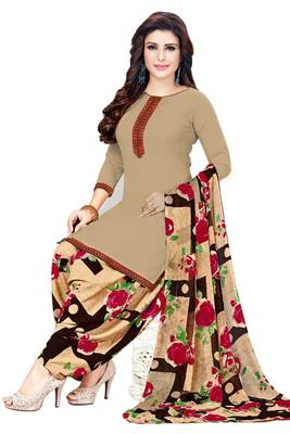 Unstitched crepe salwar suit material printed 2