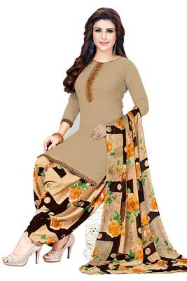 Unstitched crepe salwar suit material printed 2