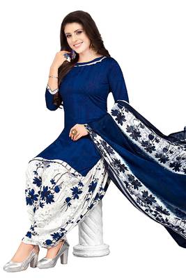 Unstitched crepe salwar suit material printed 2