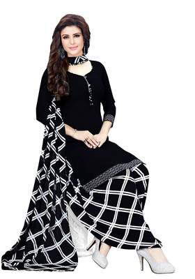 Unstitched crepe salwar suit material printed 2
