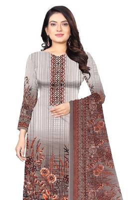Unstitched crepe salwar suit material printed 2