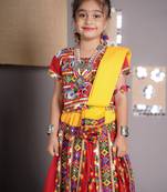 Banjara India Kutchi Emboidered Girls Chaniya Choli with Dupatta (CC-PTW) - Red