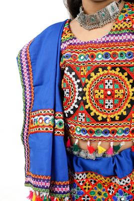 Banjara India Kutchi Embroidered Girls Chaniya Choli with Dupatta (CC1-BWR) - Green 5