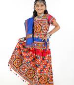 Banjara India Kutchi Embroidered Girls Chaniya Choli with Dupatta (CC1-BWR) - Pink