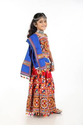 Banjara India Kutchi Embroidered Girls Chaniya Choli with Dupatta (CC1-BWR) - Pink 3