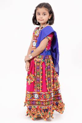 Banjara India Kutchi Emboidered Girls Chaniya Choli with Dupatta (CC-PTW) - Pink 1