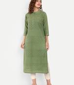 Green Embroidered Kurti