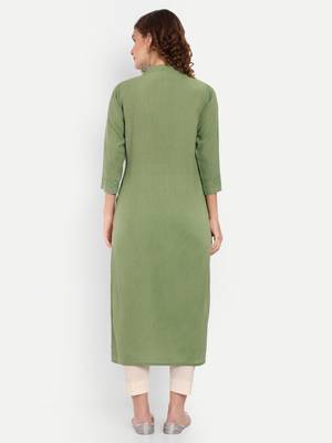 Green Embroidered Kurti 4