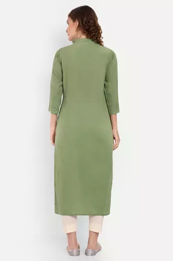 Green Embroidered Kurti