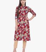 Red Printed Cotton Kurti