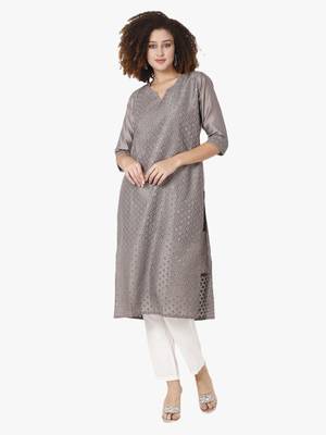 Grey silk Kurti 2