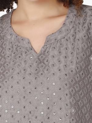 Grey silk Kurti 3