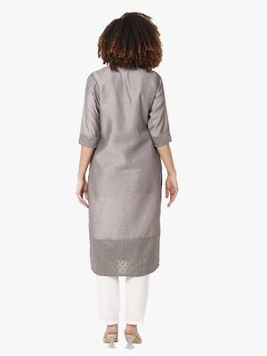 Grey silk Kurti 4