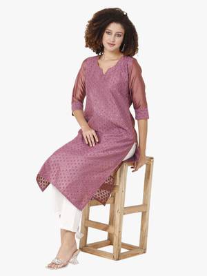 Pink Silk kurti 1