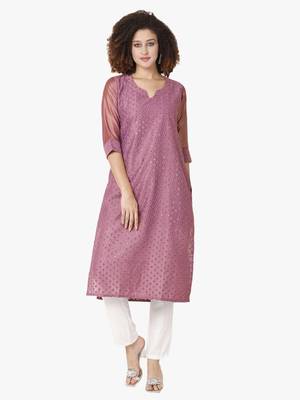 Pink Silk kurti 2