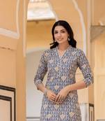  blue ethnic motifs cotton top