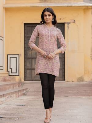  pink ethnic motifs cotton top 1
