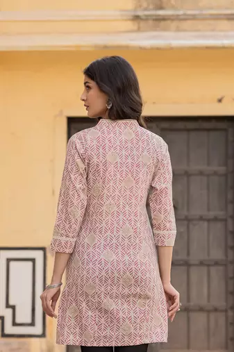  pink ethnic motifs cotton top