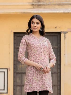  pink ethnic motifs cotton top 5