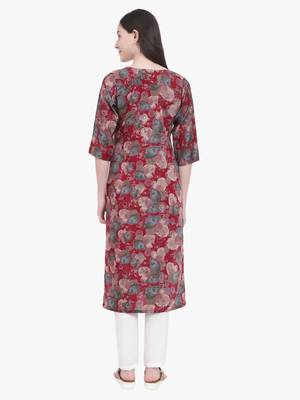 Red Printed Kurti 3