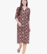 Brown Printed Kurti
